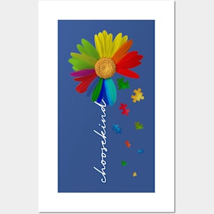 Choose Kind Flower Autism Awareness Posters and Art